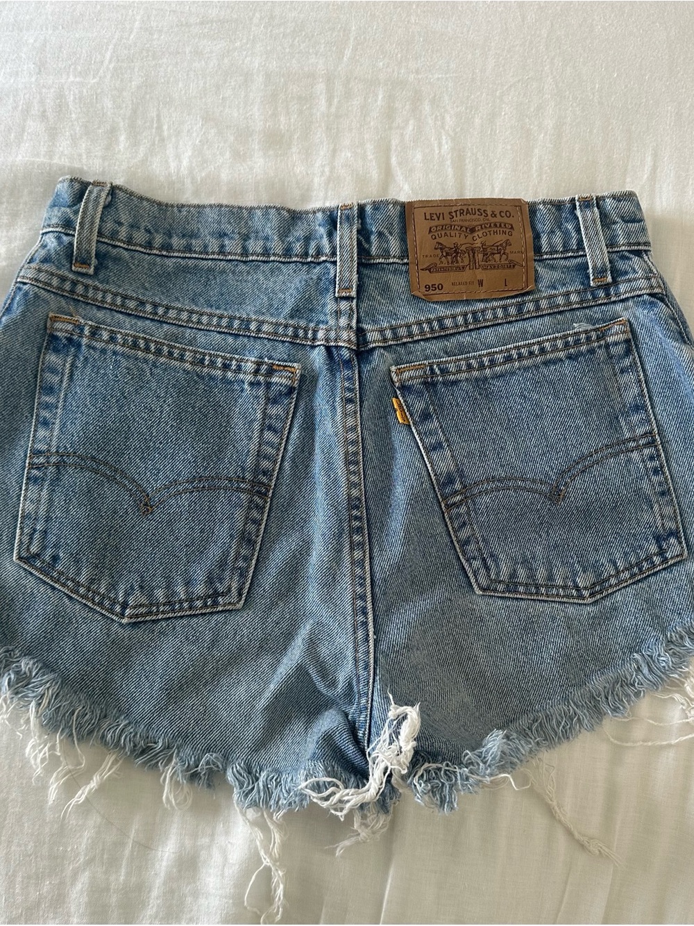 Levi's Light Blue Distressed Denim Cutoff Shorts